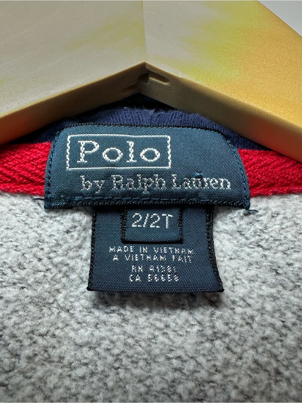 Polo Ralph Lauren Toddler Boys Big Pony number 3 Fleece Hoodie Gray Navy 2T - Picture 6 of 7